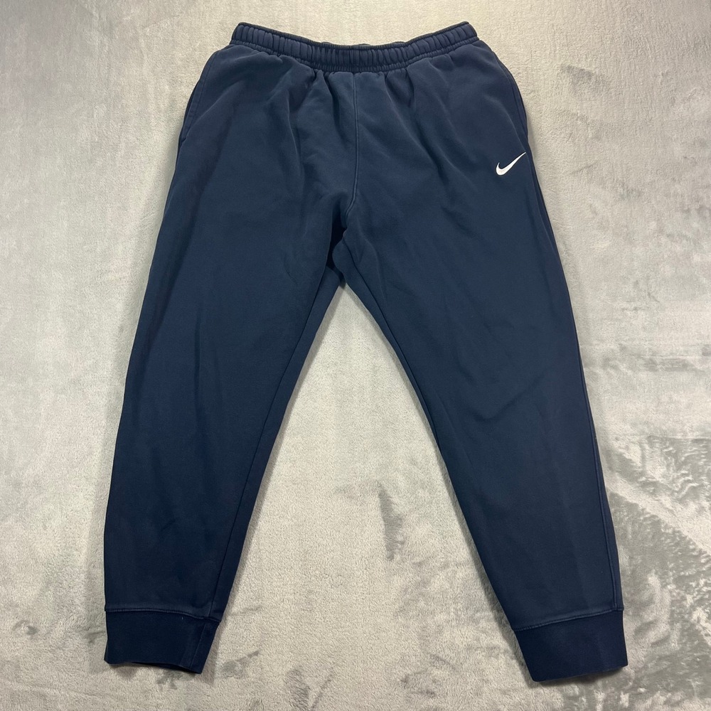 NIKE Team Club Pant Mens XL Navy Blue Embroidered Logo Swoosh Joggers Gym Sporty